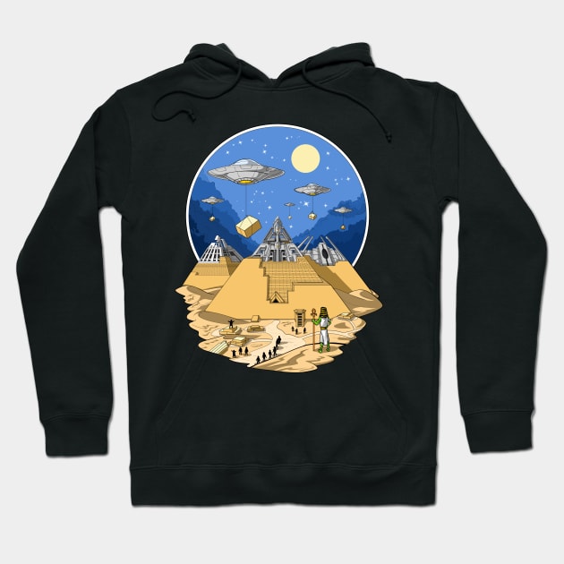 Alien Egyptian Pyramids Hoodie by underheaven